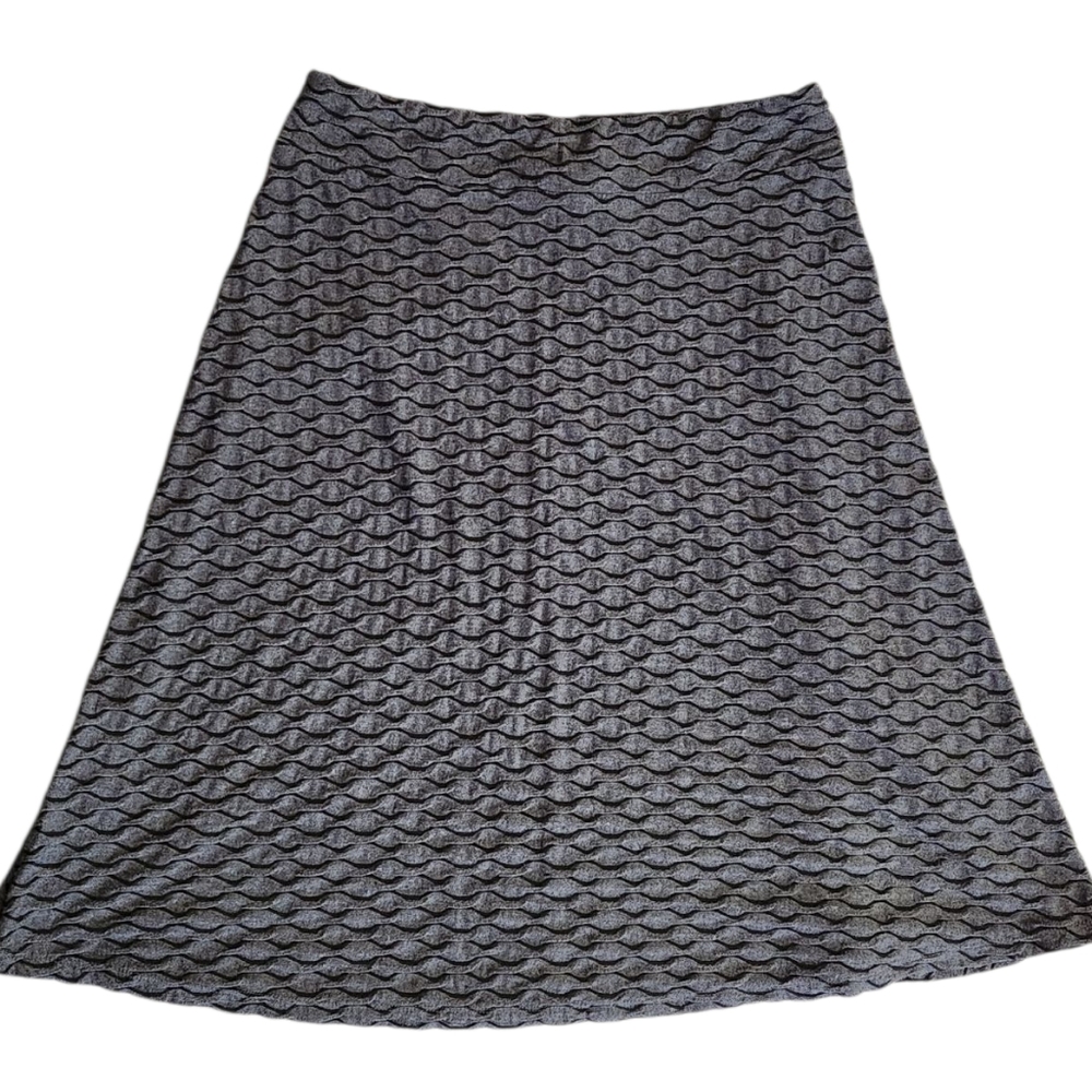 Christopher & Banks Black Patterned A-Line Skirt